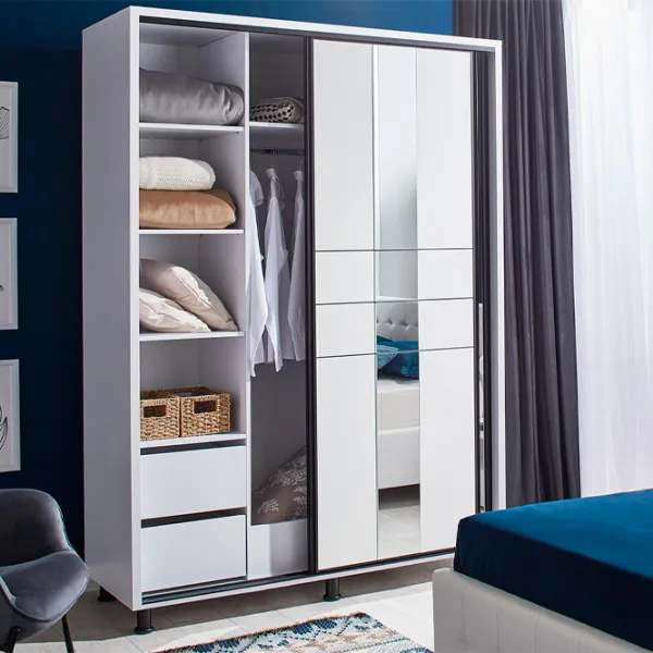 Шкаф Ambianta Rio 200 x 58см x 224 / ЛДСП / Белый photo 6 Шкаф Ambianta Rio 200 x 58см x 224 / ЛДСП / Белый photo 6