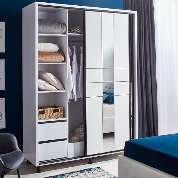 Шкаф Ambianta Rio 200 x 58см x 224 / ЛДСП / Белый photo 6 Шкаф Ambianta Rio 200 x 58см x 224 / ЛДСП / Белый photo 6