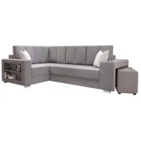 Canapea de colț Eltap Meble Lopez Left (5597144) Catifea / Light Gray