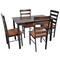 Set masă și scaune Evelin Gloria Dreptunghiulară / Lemn / Brown