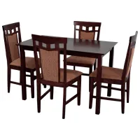 Set masă și scaune Evelin Gloria Dreptunghiulară / Lemn / Brown