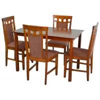 Set masă și scaune Evelin Gloria Dreptunghiulară / Lemn / Brown