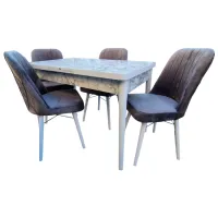 Обеденные стол со стульями Magnus Karegold Прямоугольная / ДСП / Серый