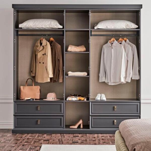 Шкаф Dogtas Lorenta 227.1 x 62.2см x 225.8 / ЛДСП / Антрацит photo 4