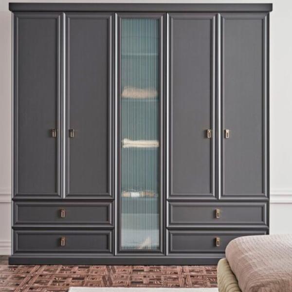 Шкаф Dogtas Lorenta 227.1 x 62.2см x 225.8 / ЛДСП / Антрацит photo 5