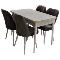 Обеденные стол со стульями Magnus Karegold Прямоугольная / ДСП / Серый