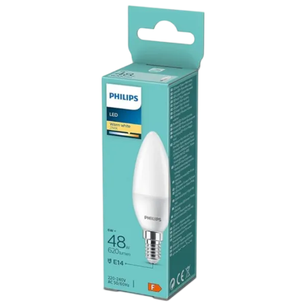 Лампочка светодиодная Philips B35 929002970893 E14 / 6 Вт / 2700 K / / White photo 2 Лампочка светодиодная Philips B35 929002970893 E14 / 6 Вт / 2700 K / / White photo 2