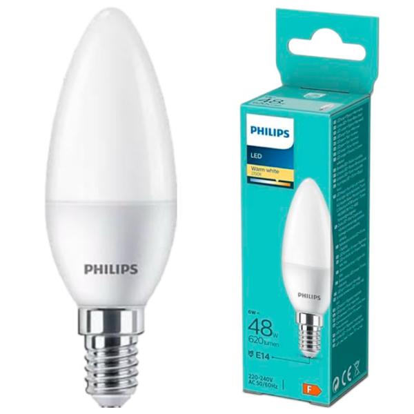 Лампочка светодиодная Philips B35 929002970893 E14 / 6 Вт / 2700 K / / White photo 3 Лампочка светодиодная Philips B35 929002970893 E14 / 6 Вт / 2700 K / / White photo 3