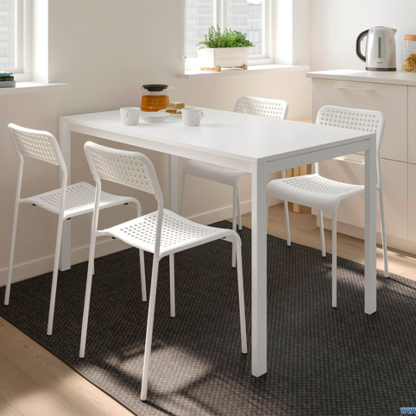 Set masă și scaune Ikea Melltorp/Adde Dreptunghiulară / PAL / White photo 6