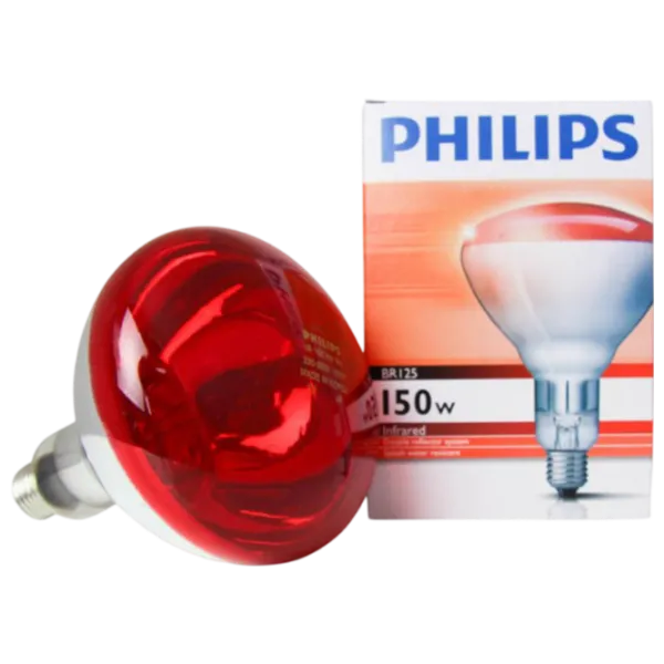 Инфракрасная лампа Накал Philips BR125 151894 E27 / 150 Вт / 1500 K / / Red photo 3