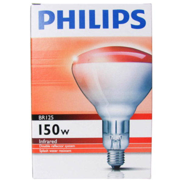 Инфракрасная лампа Накал Philips BR125 151894 E27 / 150 Вт / 1500 K / / Red photo 5