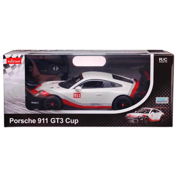 Mașină Rastar Porsche 911 GT3 CUP 75900 8 km/h / 2.4 GHz / Gray White photo 2