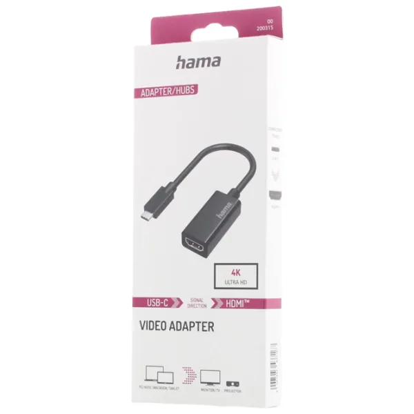 Адаптер Hama 200315 USB Type-C / Черный photo 2