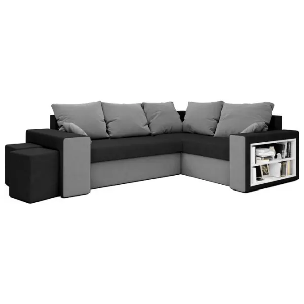 Canapea de colț Space Meble Dallas Right Mikrofaza 15/Mikrofaza 27 (5597147) Microfibră / Black-Silver photo 1