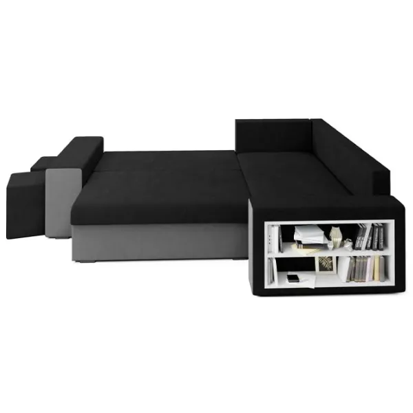 Canapea de colț Space Meble Dallas Right Mikrofaza 15/Mikrofaza 27 (5597147) Microfibră / Black-Silver photo 2