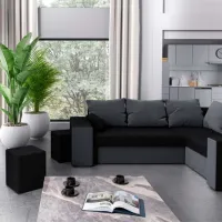 Угловой диван Space Meble Dallas Right Mikrofaza 15/Mikrofaza 27 (5597147) Микрофибра / Черный-Серый photo 3