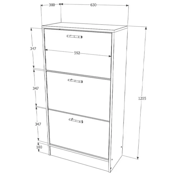 Tumbă pentru încălțăminte Haaus Rin 3D 120.5 x 63 x 30 /Wenge /Wenge photo 4