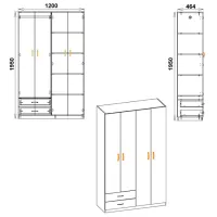 Dulap ML-Mobila 0107862 120 x 46.4 x 195 / PAL / Gray photo 2