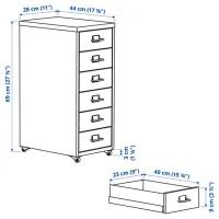 Комод Ikea Helmer 28 x 69 x 44см / Металл / Черный photo 7