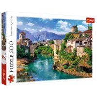 Puzzle Trefl Old Bridge in Mostar, Bosnia and Herzegovina 10+/ Numărul de piese: 500