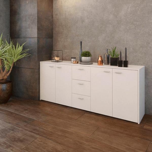 Комод Tempo Kondela Hugos 74.5 x 180 x 42см / ЛДСП / Белый photo 4