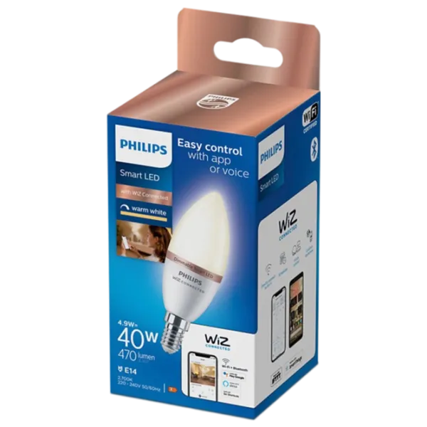 Умная лампочка светодиодная Philips Candle WIZ 929002448521 E14 / 4.9 Вт / 2700 K / / RGB photo 2 Умная лампочка светодиодная Philips Candle WIZ 929002448521 E14 / 4.9 Вт / 2700 K / / RGB photo 2