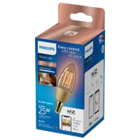Bec inteligent LED cu filament Philips Candle Filament WIZ 929003017721 E14 / 4.9 W / 2000 K / / Yellow photo 2