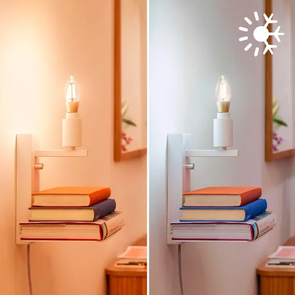 Умная лампочка светодиодная филаментная Philips Candle Filament WIZ 929003017721 E14 / 4.9 Вт / 2000 K / / Yellow photo 5 Умная лампочка светодиодная филаментная Philips Candle Filament WIZ 929003017721 E14 / 4.9 Вт / 2000 K / / Yellow photo 5