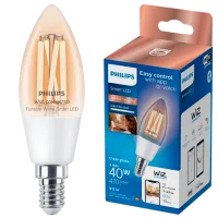 Bec inteligent LED cu filament Philips Candle Filament WIZ 929003017621 E14 / 4.9 W / 6500 K / / Yellow photo 2
