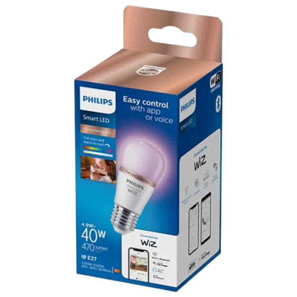 Умная лампочка светодиодная Philips RGB WIZ 929003499821 E27 / 4.9 Вт / 2200 К / / RGB photo 2 Умная лампочка светодиодная Philips RGB WIZ 929003499821 E27 / 4.9 Вт / 2200 К / / RGB photo 2