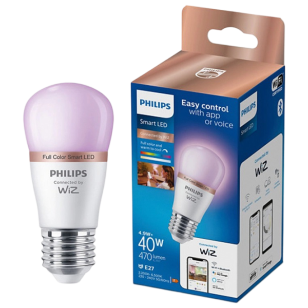 Умная лампочка светодиодная Philips RGB WIZ 929003499821 E27 / 4.9 Вт / 2200 К / / RGB photo 3 Умная лампочка светодиодная Philips RGB WIZ 929003499821 E27 / 4.9 Вт / 2200 К / / RGB photo 3