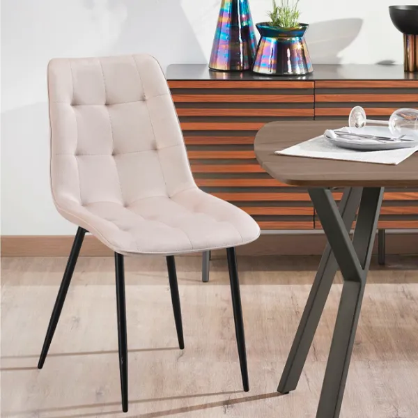 Scaun de bucătărie Yasen DC6005 Stofă/ Beige Black photo 6 Scaun de bucătărie Yasen DC6005 Stofă/ Beige Black photo 6