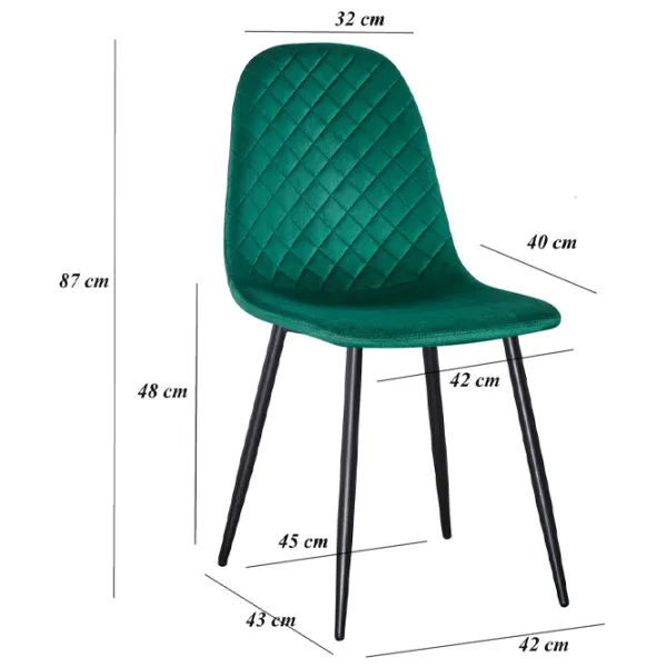 Scaun de bucătărie Yasen DC5010 Stofă/ Dark Green Black photo 4 Scaun de bucătărie Yasen DC5010 Stofă/ Dark Green Black photo 4