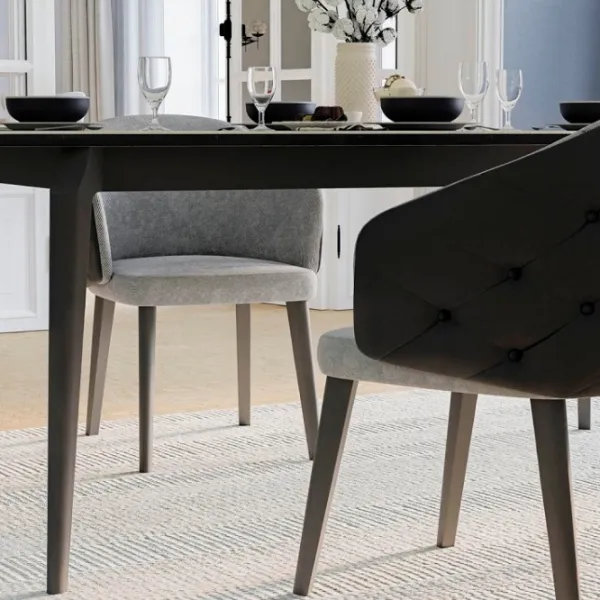 Кухонный стул Dogtas Arora Велюр/ Серый Черный photo 3