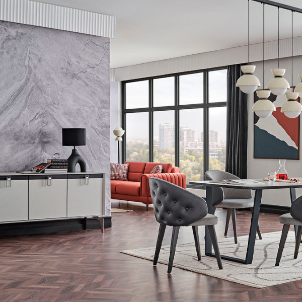 Кухонный стул Dogtas Arora Велюр/ Серый Черный photo 5