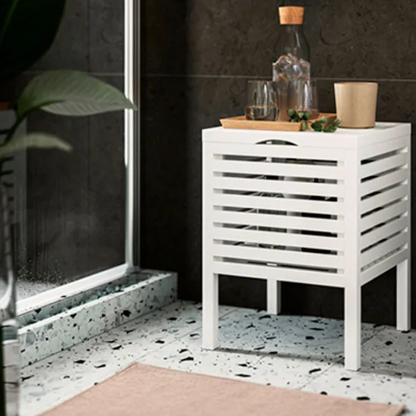 Coș pentru rufe Ikea Muskan  / Masiv / White  photo 3