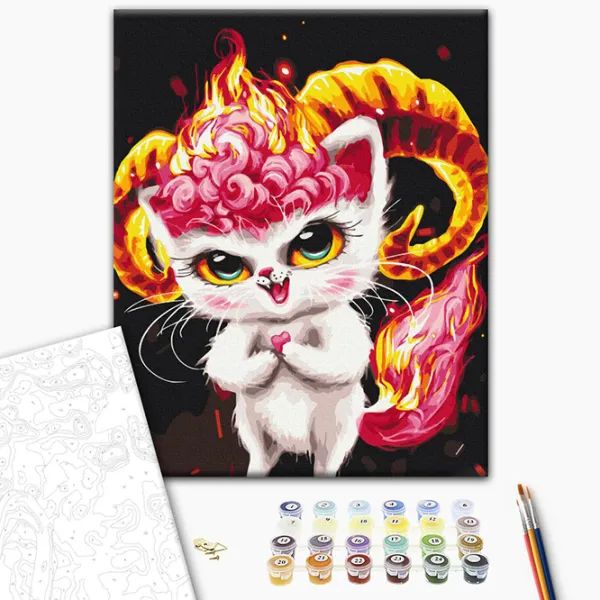Pictură pe numere BrushMe Motan Berbec BS53998 50 x 40 cm / Verticală photo 3