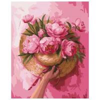 Картина по номерам BrushMe Шляпа среди цветов BS54090 50 x 40 см / Вертикальная