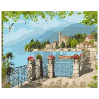 Картина по номерам BrushMe Прибрежный Город BS53762 50 x 40 см / Горизонтальная