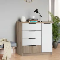Comodă pentru birou Modern Komfort 4+1S 88 x 95 x 38 / PAL / Alb photo 2