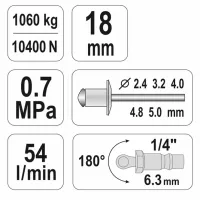 Nituitor pneumatic Yato YT-36171 70 bar / Black photo 2
