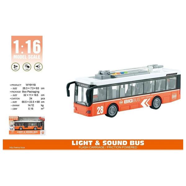 Троллейбус Wenyi Light & Sound Bus WY911B  / / Серый Оранжевый photo 6