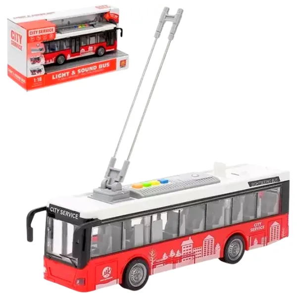 Троллейбус Wenyi Light & Sound Bus WY911A  / / Серый Красный photo 6