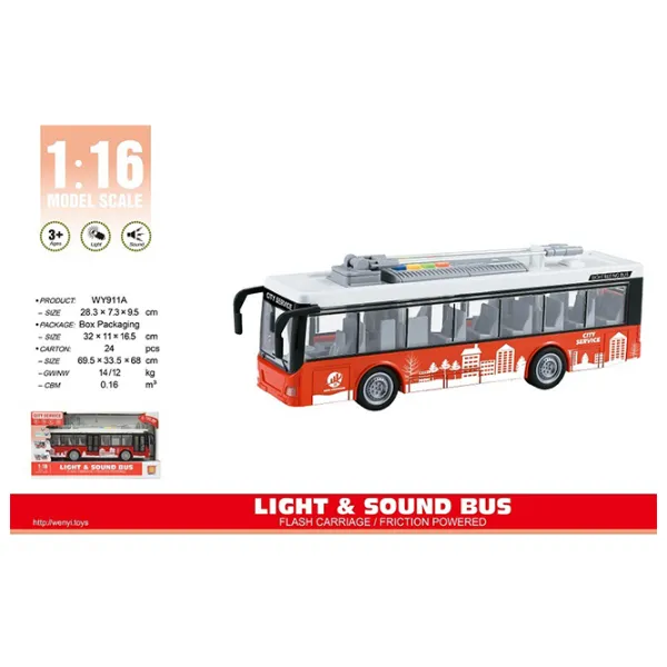 Троллейбус Wenyi Light & Sound Bus WY911A  / / Серый Красный photo 9