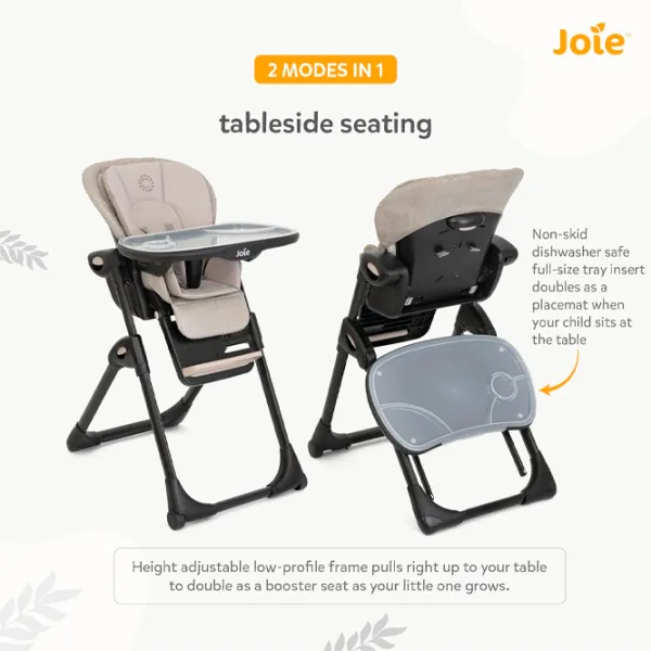 Стульчик для кормления Joie Mimzy Recline Speckled (H1013EASPK000) / 0 месяцев / Серый  photo 9