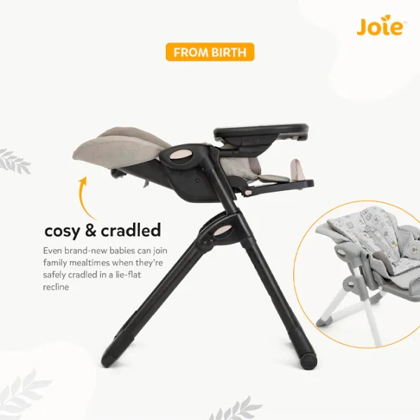 Стульчик для кормления Joie Mimzy Recline Speckled (H1013EASPK000) / 0 месяцев / Серый  photo 13