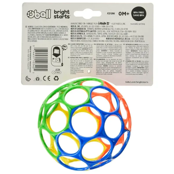 Jucărie interactivă Bright Starts Oball Easy-Grasp 10340 0+ / Multicolor photo 5