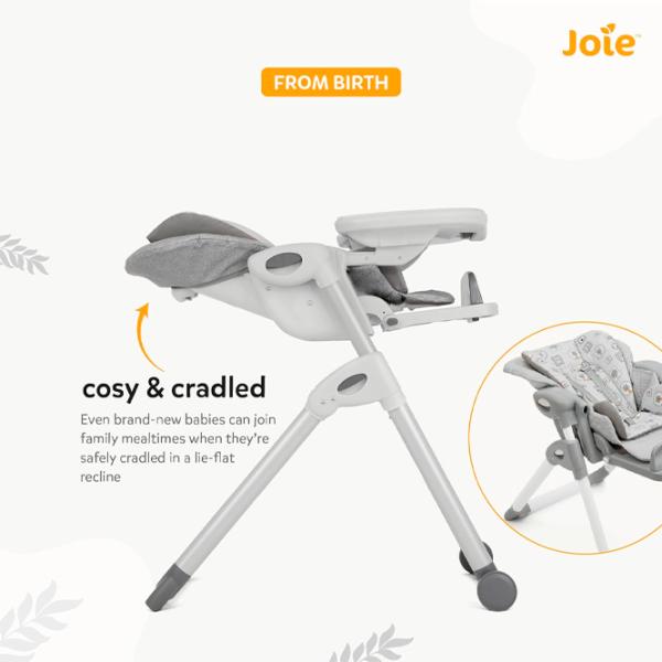 Стульчик для кормления Joie Mimzy Recline Elephant Duo (H1013DAELD000) / 0 месяцев / Белый  photo 9