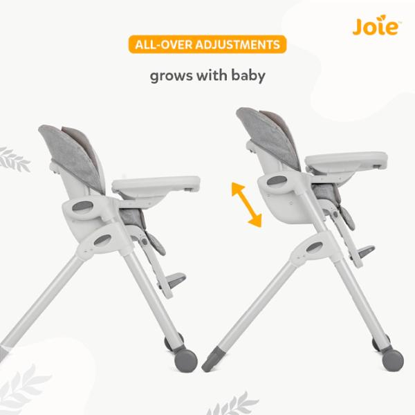 Стульчик для кормления Joie Mimzy Recline Elephant Duo (H1013DAELD000) / 0 месяцев / Белый  photo 10