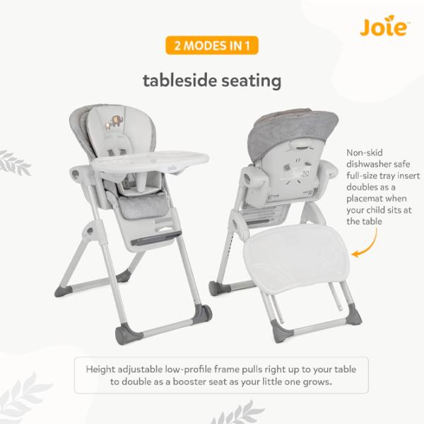 Стульчик для кормления Joie Mimzy Recline Elephant Duo (H1013DAELD000) / 0 месяцев / Белый  photo 12